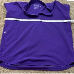Figs scrubs Top and Bottom Button Down Shirt in Rich Purple
